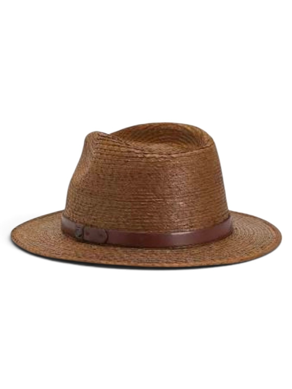 Brixton Messar  Brown Straw Fedora Hat with Leather Band M/L